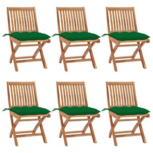Maison exclusive - chaises pliables de jardin avec coussins lot de 6 bois de tec