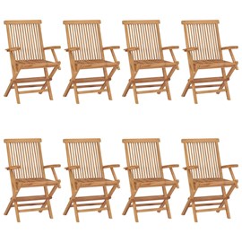Maison exclusive - chaises de jardin avec coussins vert vif lot de 8 teck massif