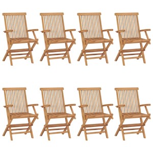 Maison exclusive - chaises de jardin avec coussins vert vif lot de 8 teck massif