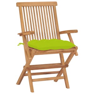 Maison exclusive - chaises de jardin avec coussins vert vif lot de 8 teck massif