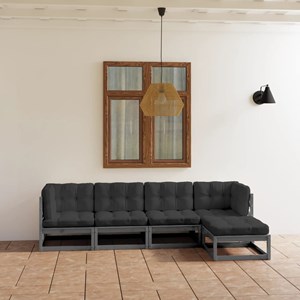 Maison exclusive - salon de jardin 5 pcs avec coussins bois de pin massif