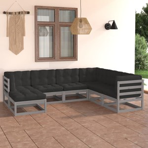 Maison exclusive - salon de jardin 7 pcs avec coussins bois de pin massif