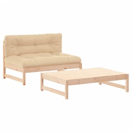 Maison exclusive - salon de jardin 2 pcs avec coussins bois massif