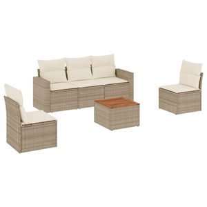 Maison exclusive - salon de jardin avec coussins 6 pcs beige résine tressée