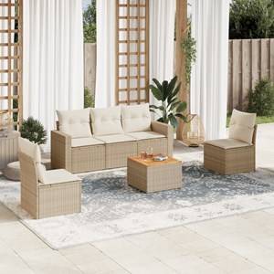Maison exclusive - salon de jardin avec coussins 6 pcs beige résine tressée