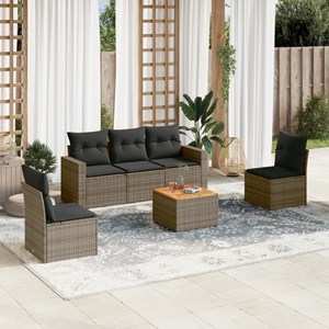 Maison exclusive - salon de jardin 6 pcs avec coussins gris résine tressée