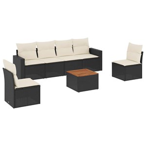 Maison exclusive - salon de jardin 7 pcs avec coussins noir résine tressée