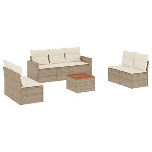 Maison exclusive - salon de jardin avec coussins 8 pcs beige résine tressée