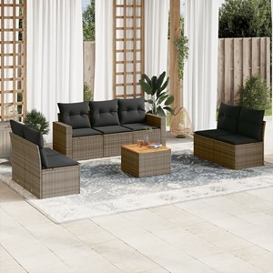 Maison exclusive - salon de jardin 8 pcs avec coussins gris résine tressée