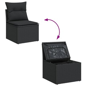 Maison exclusive - salon de jardin 9 pcs avec coussins noir résine tressée