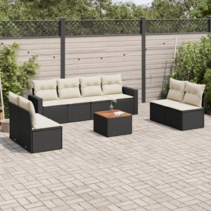 Maison exclusive - salon de jardin 9 pcs avec coussins noir résine tressée