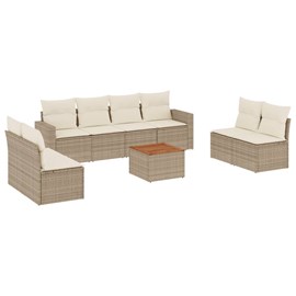 Maison exclusive - salon de jardin avec coussins 9 pcs beige résine tressée