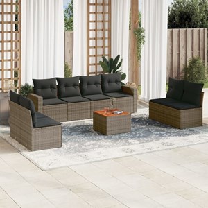 Maison exclusive - salon de jardin 9 pcs avec coussins gris résine tressée