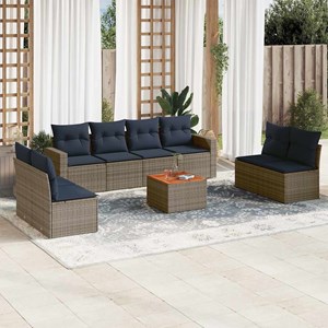 Maison exclusive - salon de jardin 9 pcs avec coussins gris résine tressée
