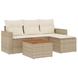 Maison exclusive - salon de jardin avec coussins 5 pcs beige résine tressée