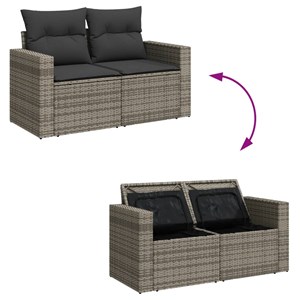 Maison exclusive - salon de jardin 5 pcs avec coussins gris résine tressée