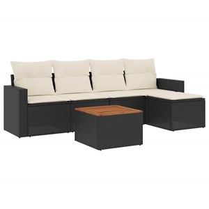 Maison exclusive - salon de jardin 6 pcs avec coussins noir résine tressée