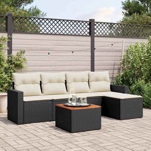 Maison exclusive - salon de jardin 6 pcs avec coussins noir résine tressée