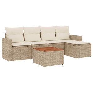 Maison exclusive - salon de jardin avec coussins 6 pcs beige résine tressée