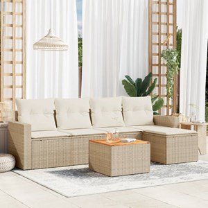 Maison exclusive - salon de jardin avec coussins 6 pcs beige résine tressée