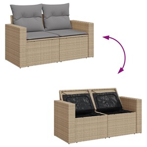 Maison exclusive - salon de jardin avec coussins 6pcs mélange beige résine tress