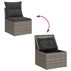 Maison exclusive - salon de jardin 6 pcs avec coussins gris résine tressée