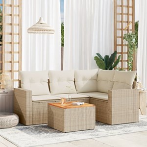 Maison exclusive - salon de jardin avec coussins 5 pcs beige résine tressée