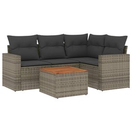 Maison exclusive - salon de jardin 5 pcs avec coussins gris résine tressée