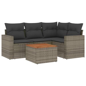 Maison exclusive - salon de jardin 5 pcs avec coussins gris résine tressée