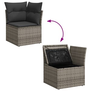 Maison exclusive - salon de jardin 5 pcs avec coussins gris résine tressée