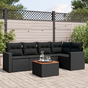 Maison exclusive - salon de jardin 6 pcs avec coussins noir résine tressée