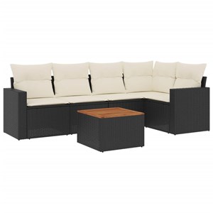 Maison exclusive - salon de jardin 6 pcs avec coussins noir résine tressée