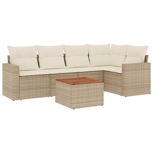 Maison exclusive - salon de jardin avec coussins 6 pcs beige résine tressée