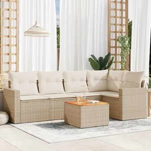 Maison exclusive - salon de jardin avec coussins 6 pcs beige résine tressée