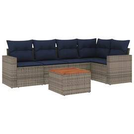 Maison exclusive - salon de jardin 6 pcs avec coussins gris résine tressée