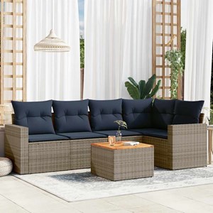 Maison exclusive - salon de jardin 6 pcs avec coussins gris résine tressée