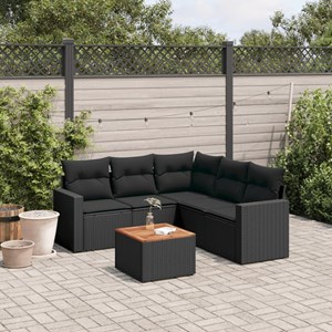 Maison exclusive - salon de jardin 6 pcs avec coussins noir résine tressée