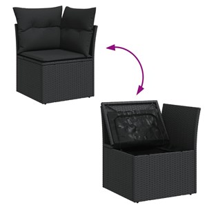 Maison exclusive - salon de jardin 6 pcs avec coussins noir résine tressée