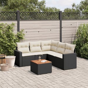 Maison exclusive - salon de jardin 6 pcs avec coussins noir résine tressée