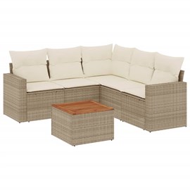Maison exclusive - salon de jardin avec coussins 6 pcs beige résine tressée