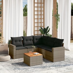 Maison exclusive - salon de jardin 6 pcs avec coussins gris résine tressée