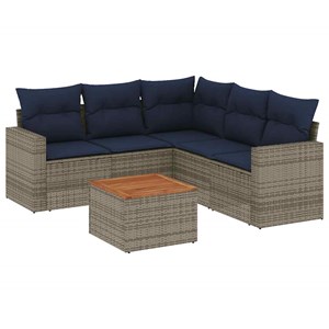 Maison exclusive - salon de jardin 6 pcs avec coussins gris résine tressée