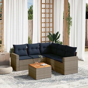 Maison exclusive - salon de jardin 6 pcs avec coussins gris résine tressée