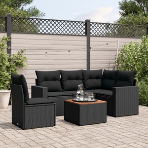 Maison exclusive - salon de jardin 6 pcs avec coussins noir résine tressée
