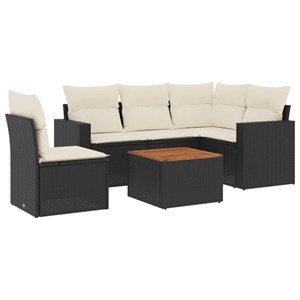 Maison exclusive - salon de jardin 6 pcs avec coussins noir résine tressée