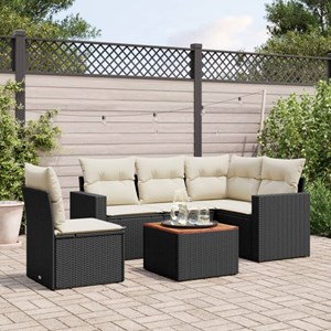 Maison exclusive - salon de jardin 6 pcs avec coussins noir résine tressée