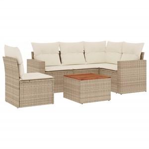 Maison exclusive - salon de jardin avec coussins 6 pcs beige résine tressée