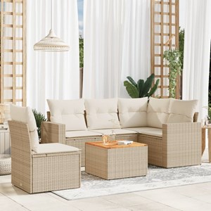 Maison exclusive - salon de jardin avec coussins 6 pcs beige résine tressée