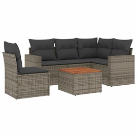 Maison exclusive - salon de jardin 6 pcs avec coussins gris résine tressée