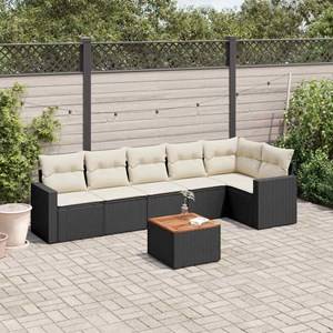 Maison exclusive - salon de jardin 7 pcs avec coussins noir résine tressée
